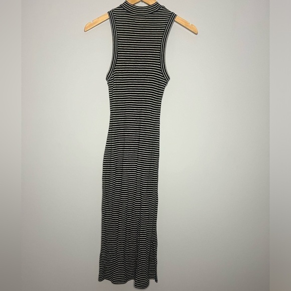 Madewell Ribbed Mock Neck Striped Sleeveless Midi Dress size women’s XXS - Picture 9 of 9